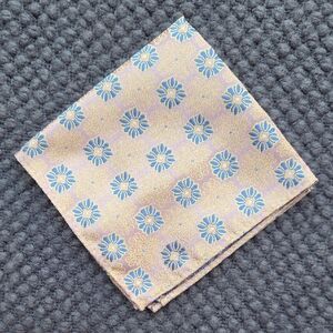 Elegant Blue and Gold Pocket Square